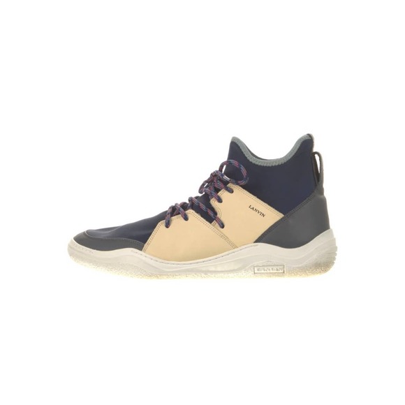 Lanvin - Neoprene High Top Sneakers / Blue , Beige / size 8 main image 4